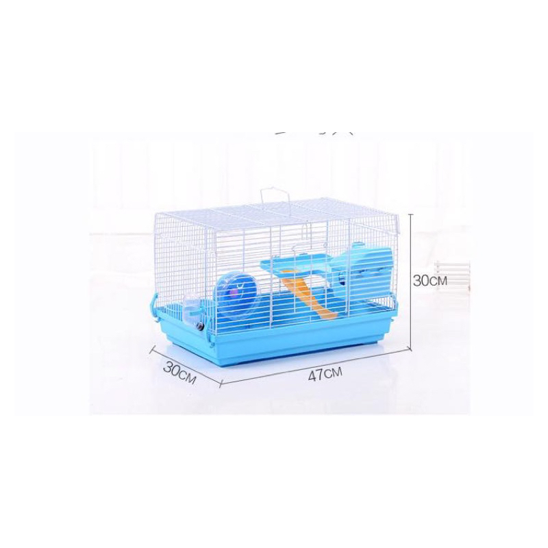 Lồng hamster xì trum đại nhà liền 47cm, lồng đại 47cm full phụ kiện
