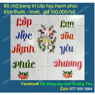 Bộ chữ trang trí Lớp học Hạnh phúc