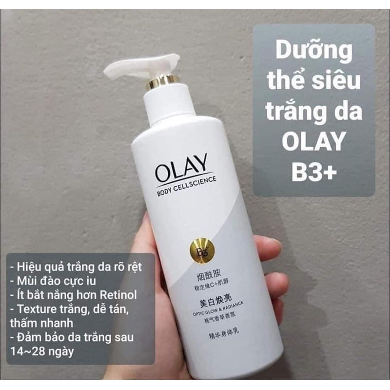 Dưỡng thể trắng da LOTION OLAY B3 + VITAMIN C RETINOL bản Trung 250ml