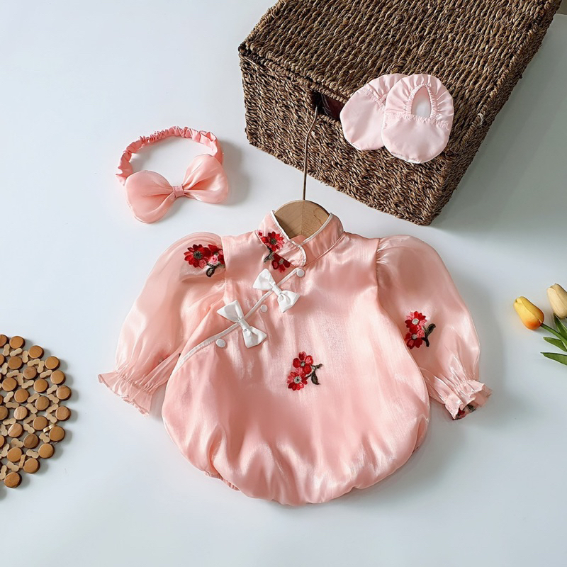 Bodysuit Tay Dài NHÍM XÙ KIDS Bé Gái Sơ Sinh, Đầy Tháng, Thôi Nôi, Sinh Nhật B067
