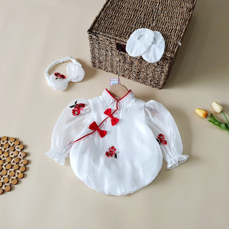 Bodysuit Tay Dài NHÍM XÙ KIDS Bé Gái Sơ Sinh, Đầy Tháng, Thôi Nôi, Sinh Nhật B067