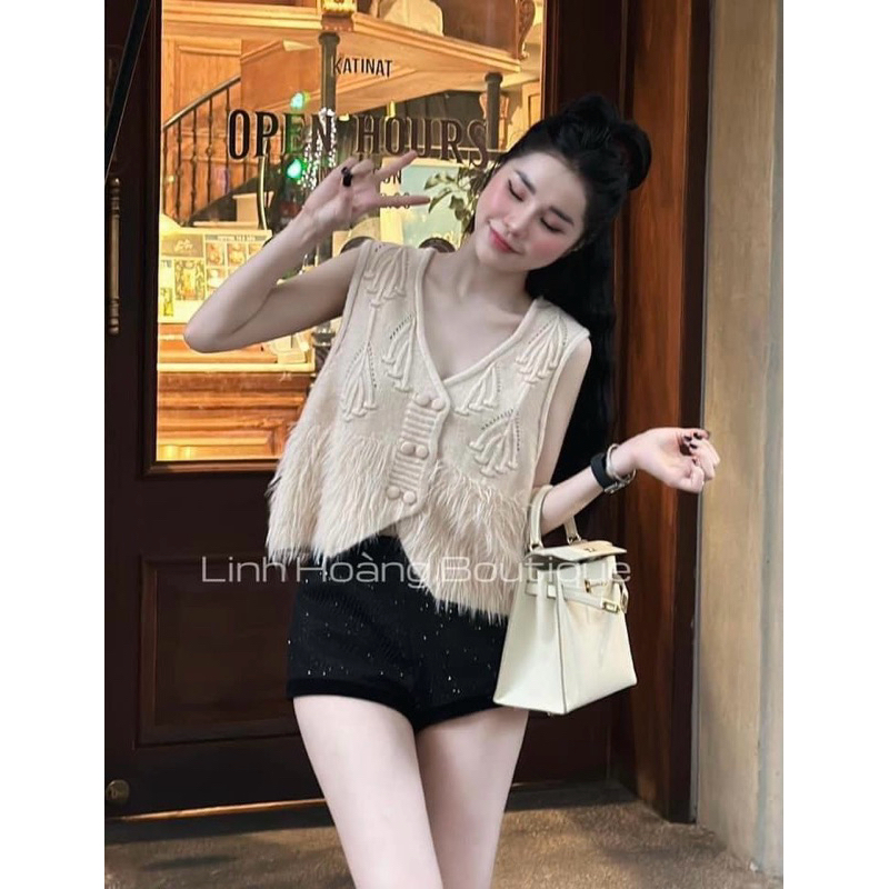 ÁO NUDE PHỐI LÔNG VŨ SÁT NÁCH - Hàng QC