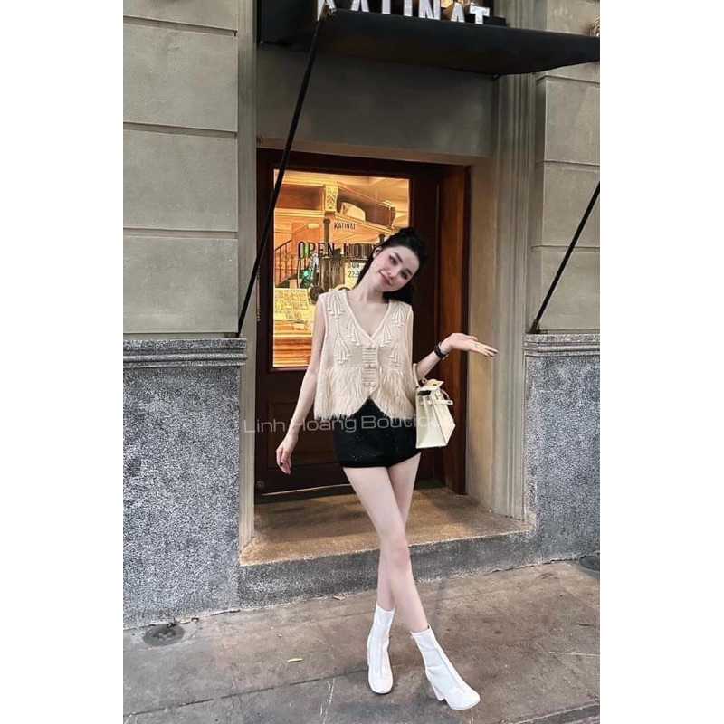 ÁO NUDE PHỐI LÔNG VŨ SÁT NÁCH - Hàng QC