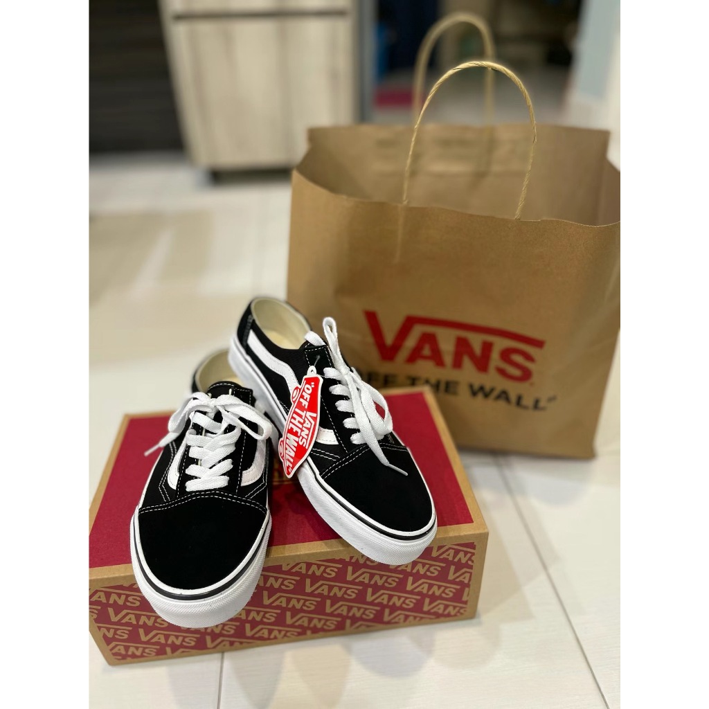 Vans old skool mule 2023 đen trắng chính hãng chuẩn full box cho nam nữ