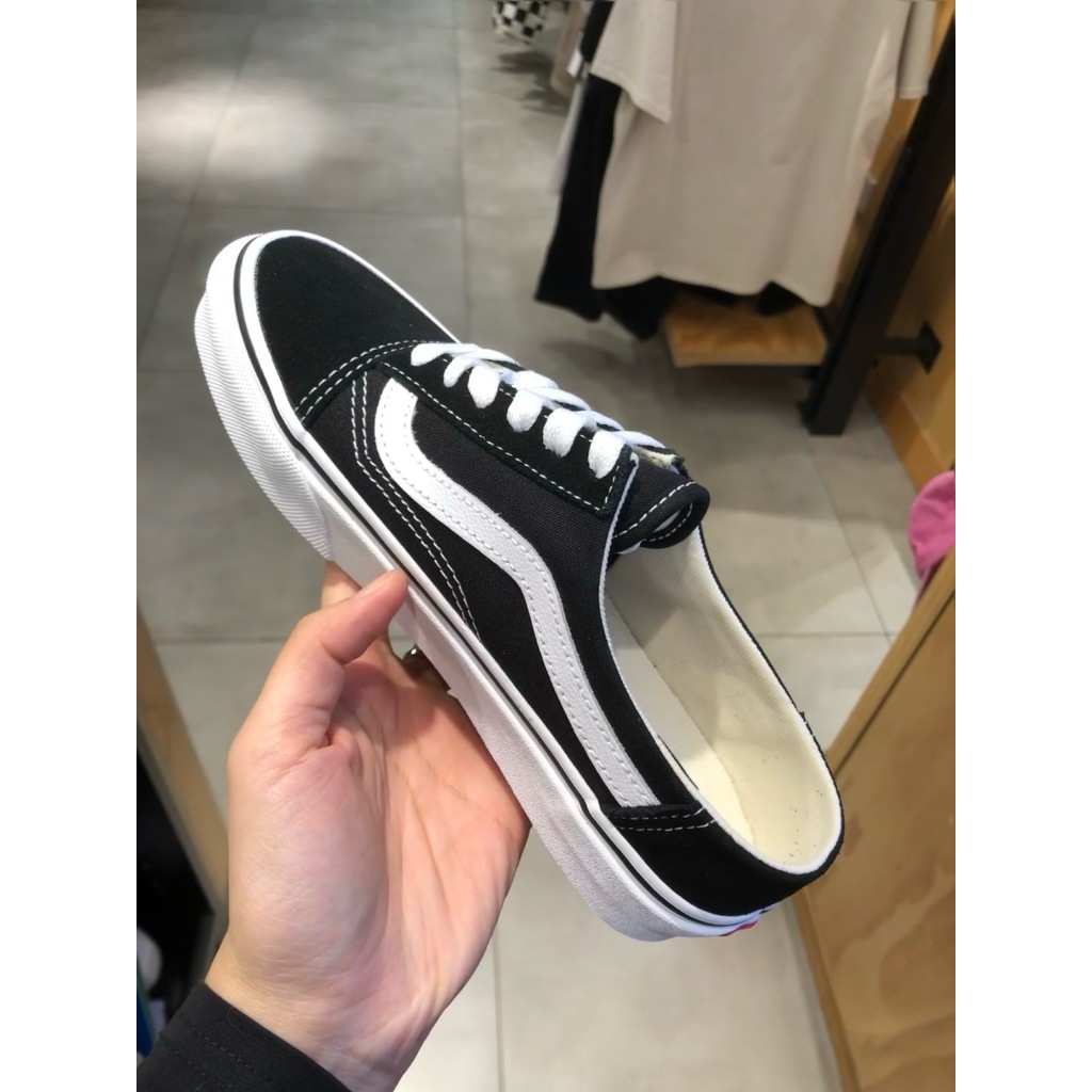 Vans old skool mule 2023 đen trắng chính hãng chuẩn full box cho nam nữ