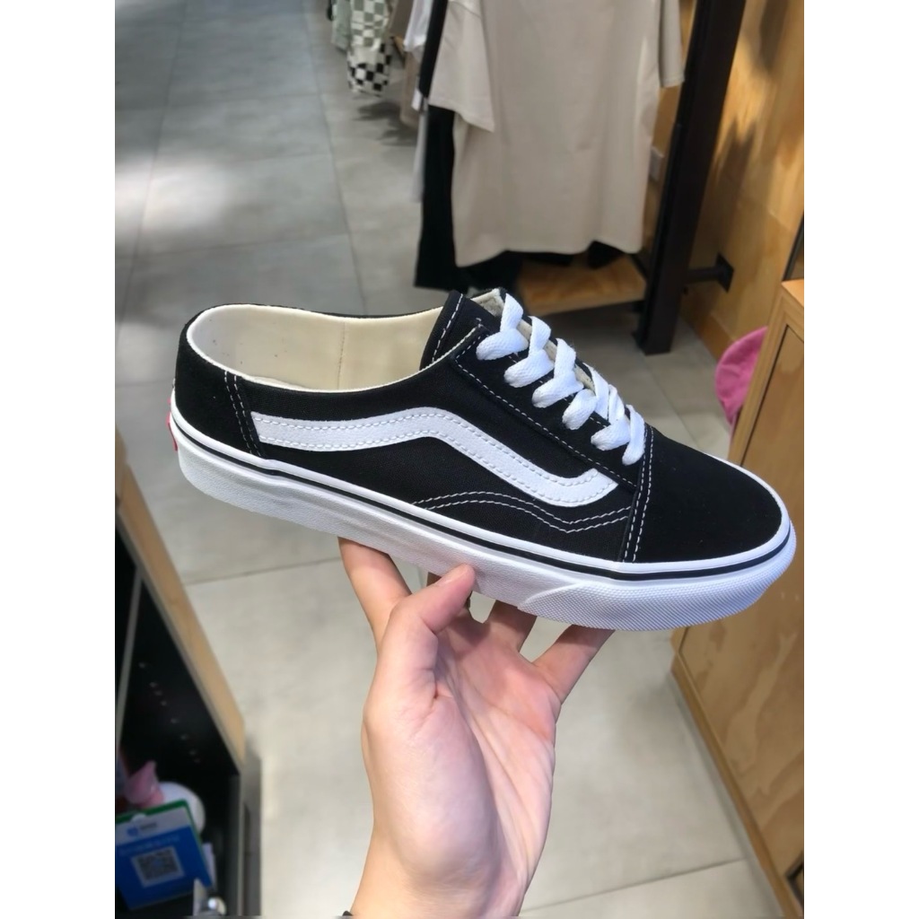 Vans old skool mule 2023 đen trắng chính hãng chuẩn full box cho nam nữ