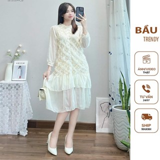 VÁY ĐẦM THỜI TRANG [V171] ĐẦM BẦU CÔNG SỞ DỰ TIỆC MÙA CƯỚI DÁNG TIỂU THƯ SANG CHẢNH FREE SIZE