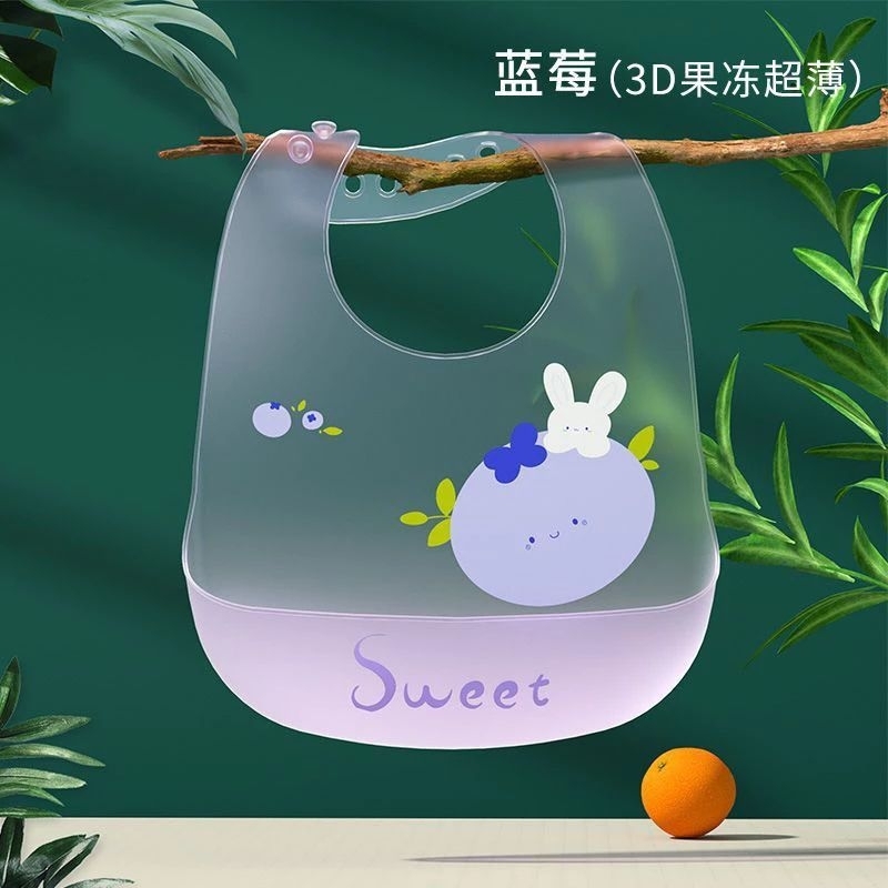 Yếm Ăn Dặm Cho Bé Silicone Có Máng, Yếm Ăn Dặm Silicon Có Máng Siêu Nhẹ Hình Mèo Đáng Yêu Cho Bé