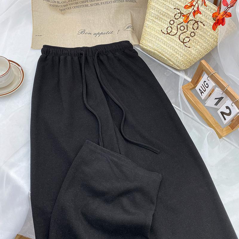 Quần ống rộng có dây rút, quần len tăm chất liệu thoáng mát thoải mát phối đồ | BigBuy360 - bigbuy360.vn