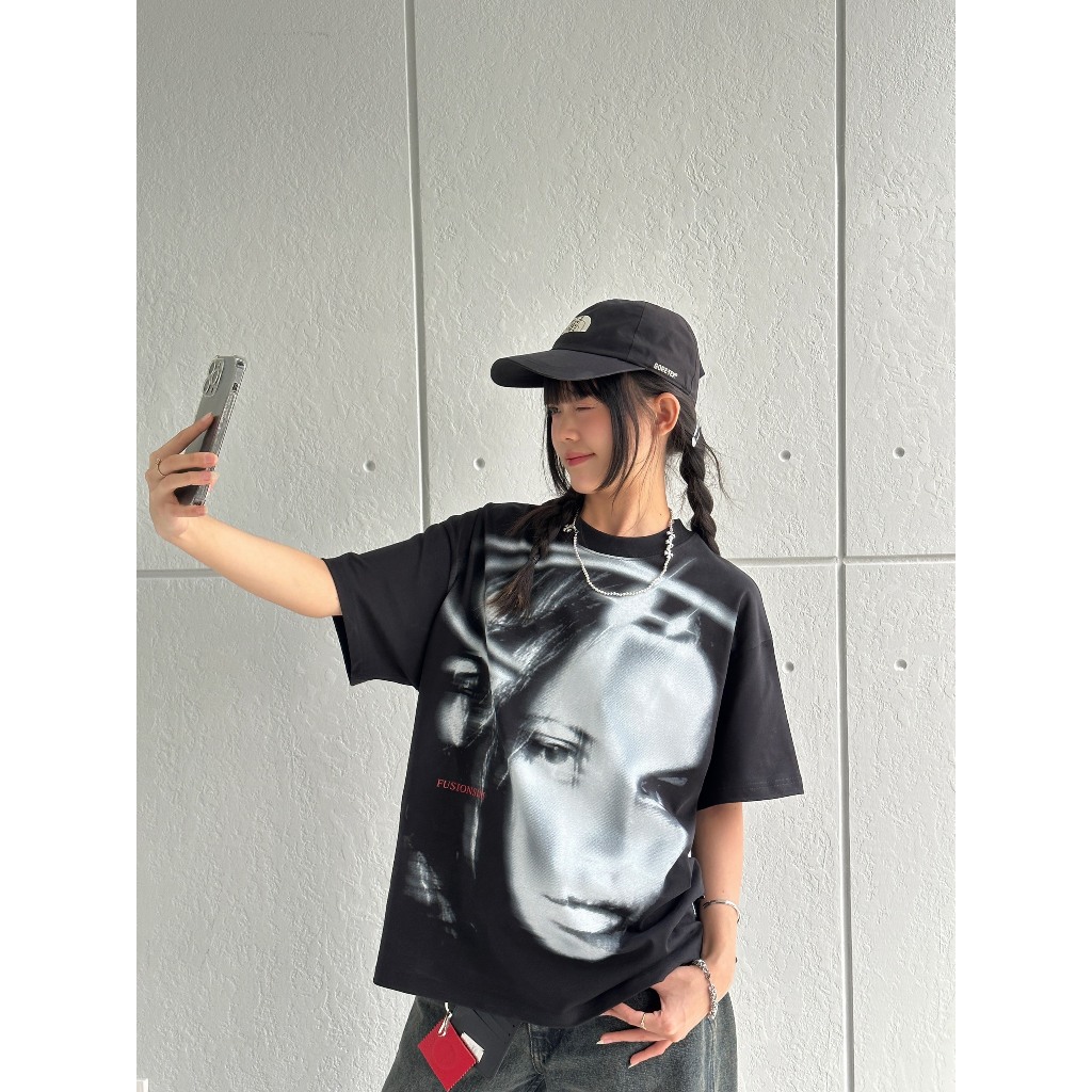 Áo thun AJ Portrait - Màu Đen - Unisex - Form Boxy