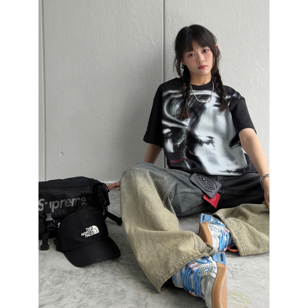 Áo thun AJ Portrait - Màu Đen - Unisex - Form Boxy