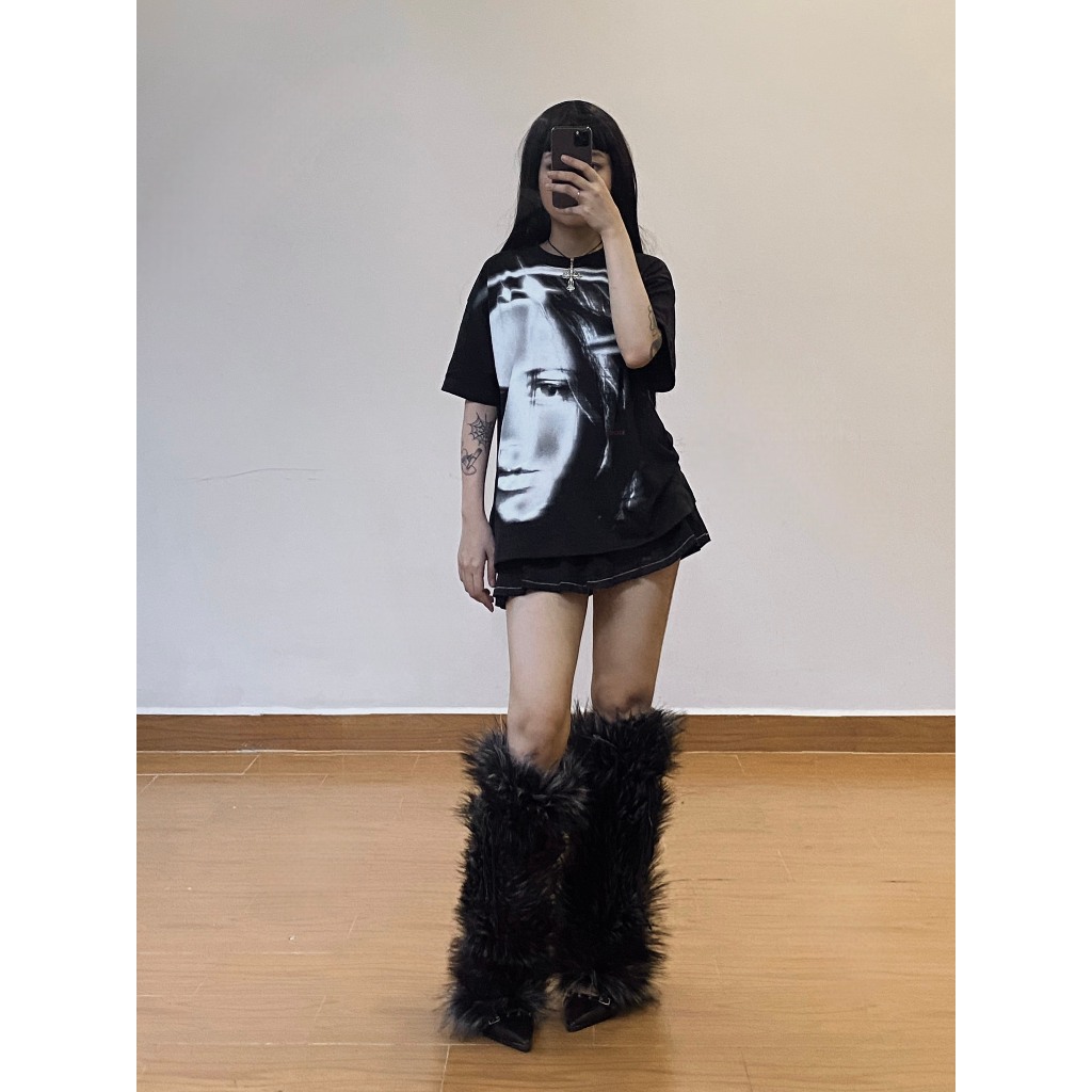 Áo thun AJ Portrait - Màu Đen - Unisex - Form Boxy