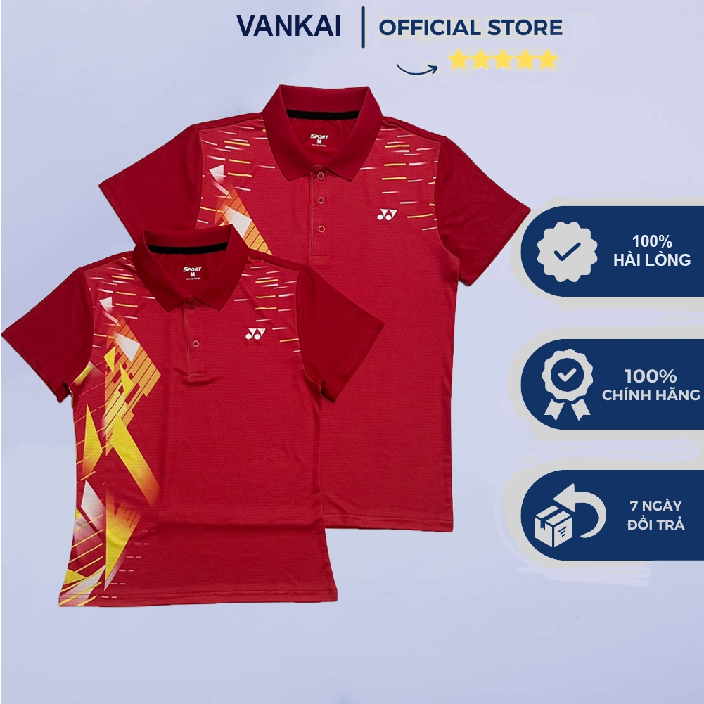 Áo cầu lông cổ trụ Yonex chất vải mềm mại thoáng mát co giãn 4 chiều, thấm hút mồ hôi dành cho nam và nữ