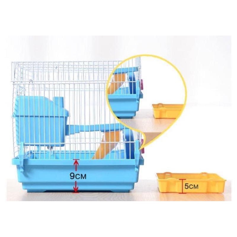Lồng hamster xì trum đại nhà liền 47cm, lồng đại 47cm full phụ kiện