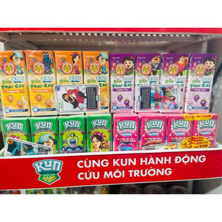 Lốc 4 Hộp Sữa Trái Cây lif Kun Đủ Vị x 180ml (Đủ vị) ( Hàng Có thẻ Đổi Quà )