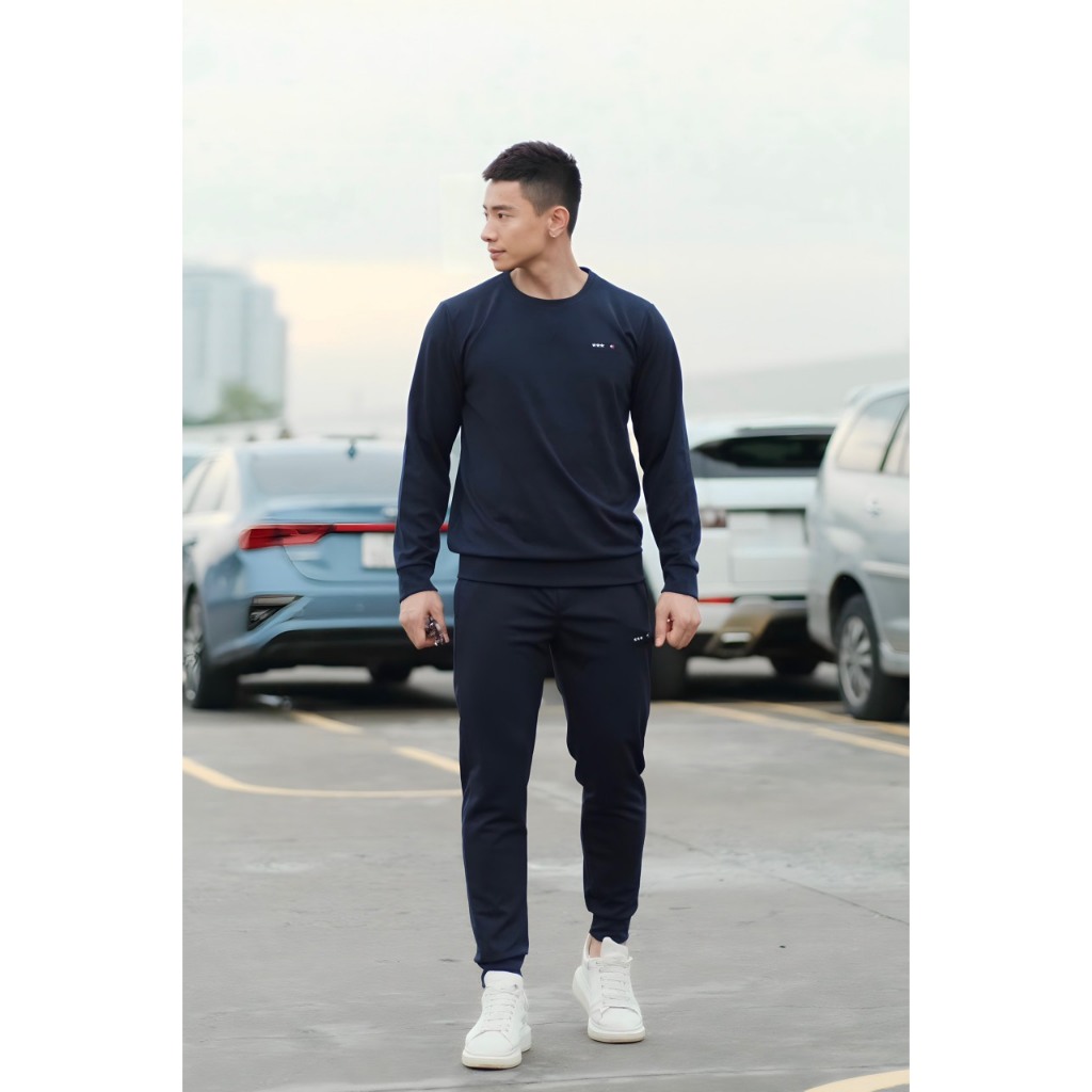 Bộ quần áo thu đông nam thêu logo 3 ngôi sao chất umi trẻ trung kiểu dáng thể thao mặc cực chất luôn