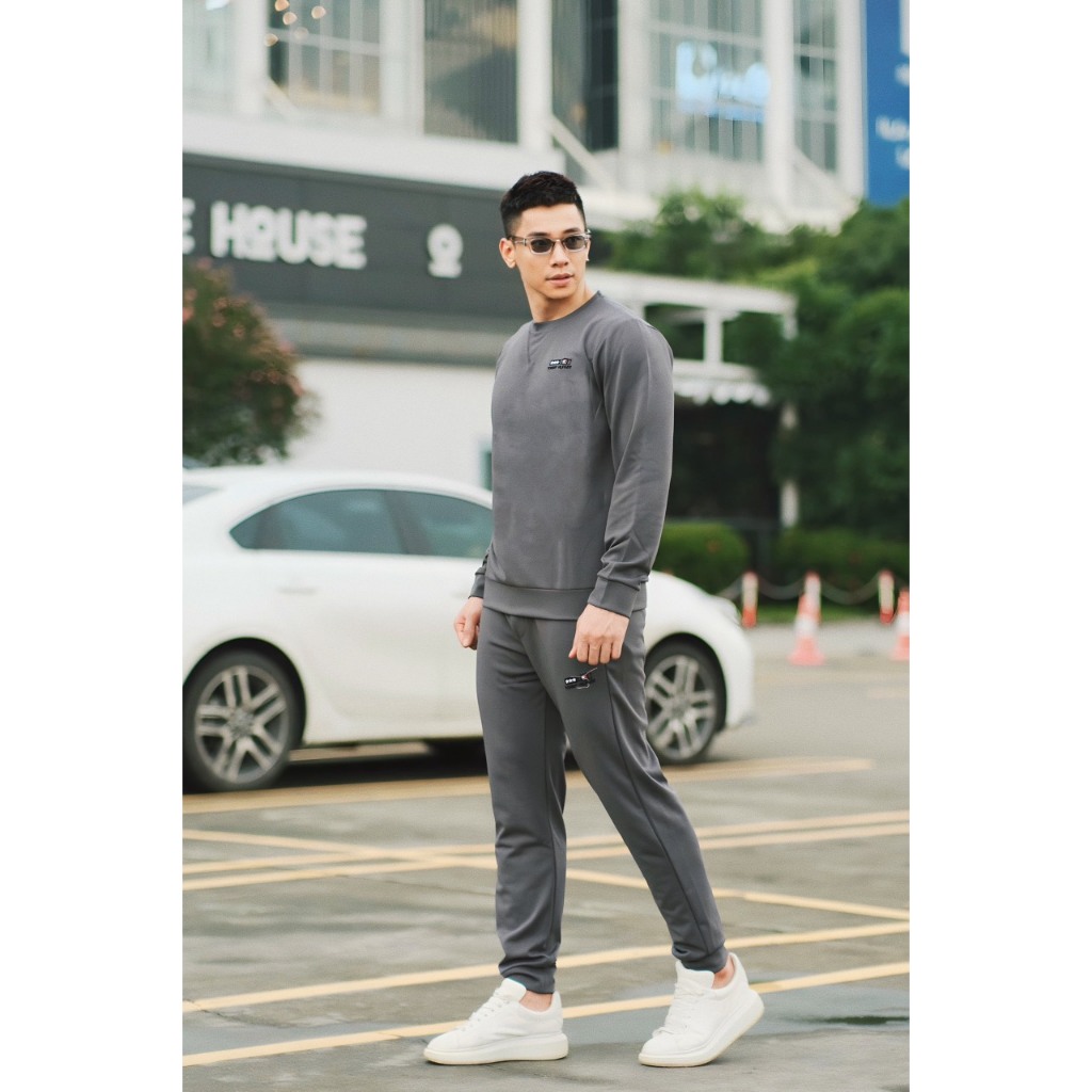 Bộ quần áo thu đông nam thêu logo 3 ngôi sao chất umi trẻ trung kiểu dáng thể thao mặc cực chất luôn