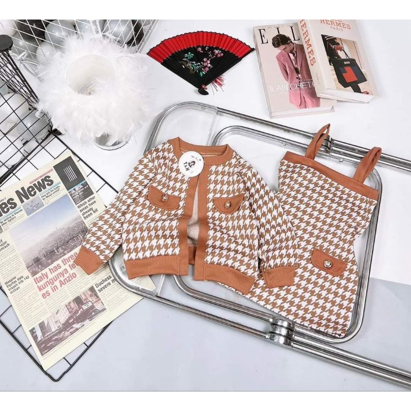 Set váy body +áo khoát ạk cho bé gái 8 đến 20kg.hình thật trải sàn ak