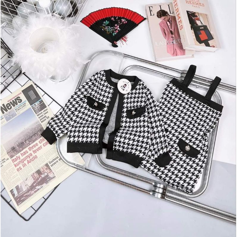 Set váy body +áo khoát ạk cho bé gái 8 đến 20kg.hình thật trải sàn ak