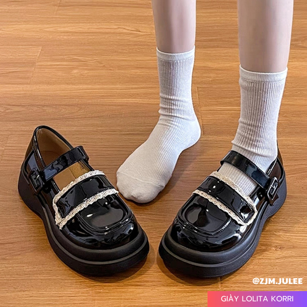Giày búp bê nữ cao cấp KORI-3005 đế cao fullbox - Giày lolita nữ dễ thương sang chảnh