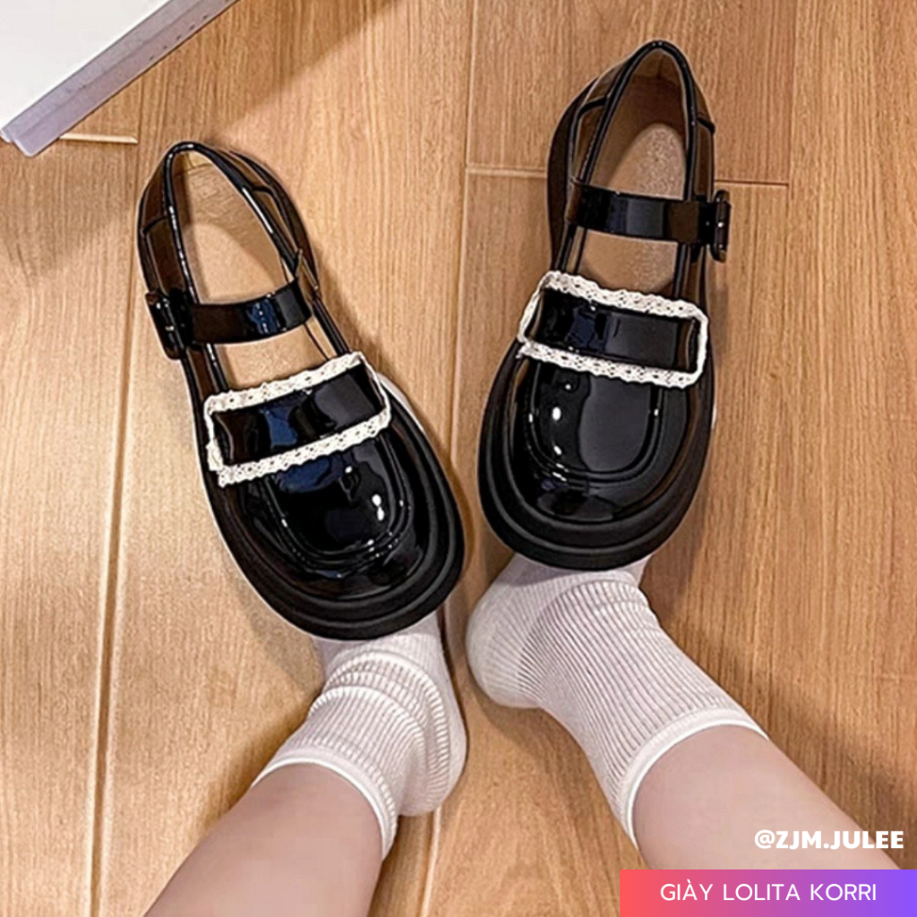 Giày búp bê nữ cao cấp KORI-3005 đế cao fullbox - Giày lolita nữ dễ thương sang chảnh