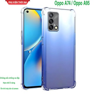 Ốp lưng dẻo mỏng Oppo A74 / A95 dẻo trong suốt lồi 4 góc cao cấp