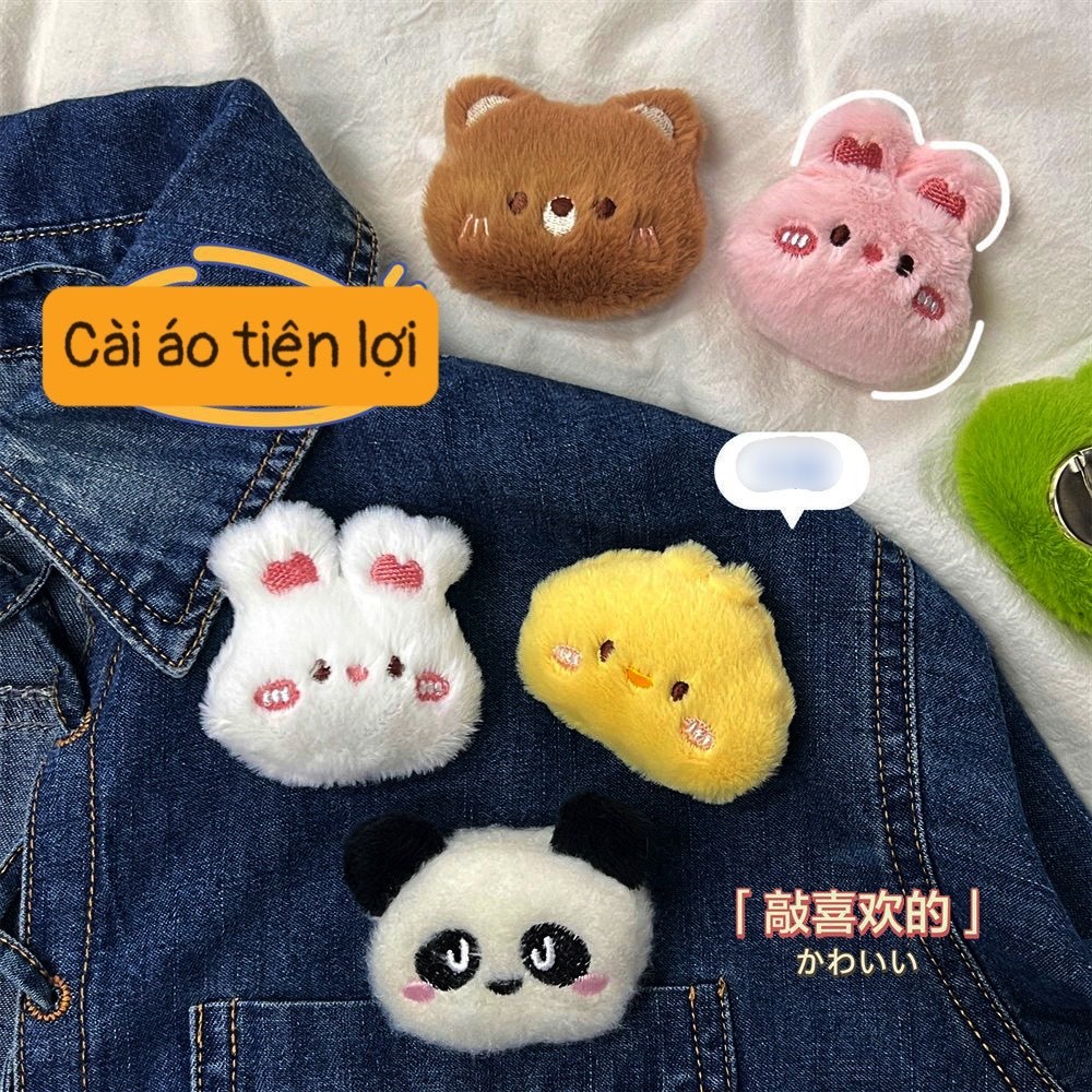 Ghim Cài Balo Áo Túi Xách Nhân Vật Hoạt Hình Gấu Ếch Thỏ Gà Gấu Trúc Nhiều Màu Dễ Thương Quà Tặng