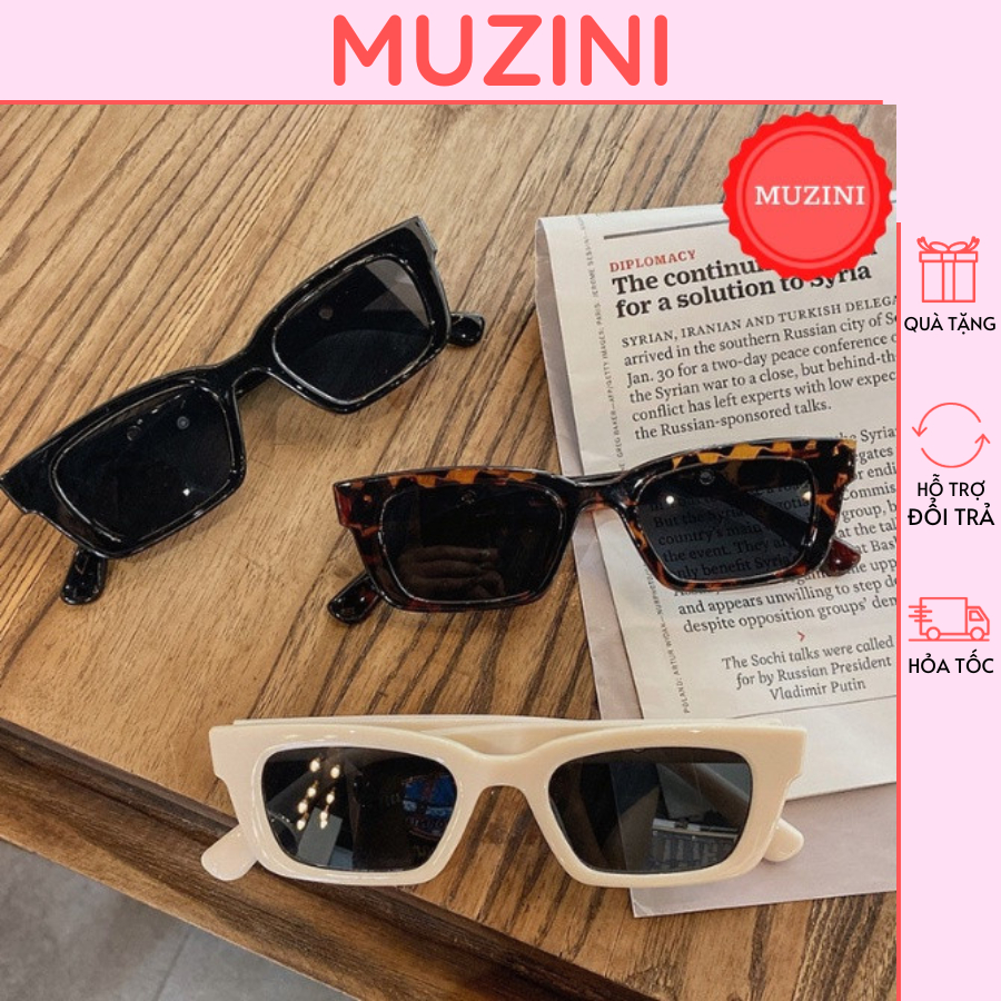 Mắt kính thời trang Muzini kính mát nam nữ phong cách thời trang Hàn Quốc chống tia UV cực ngầu KM28