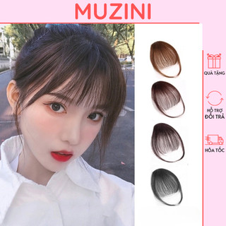 Tóc mái Muzini kẹp mái giả thưa phong cách hàn quốc dễ thương Tóc mái giả thưa Mái giả tóc thật hàng dệt tay TG14
