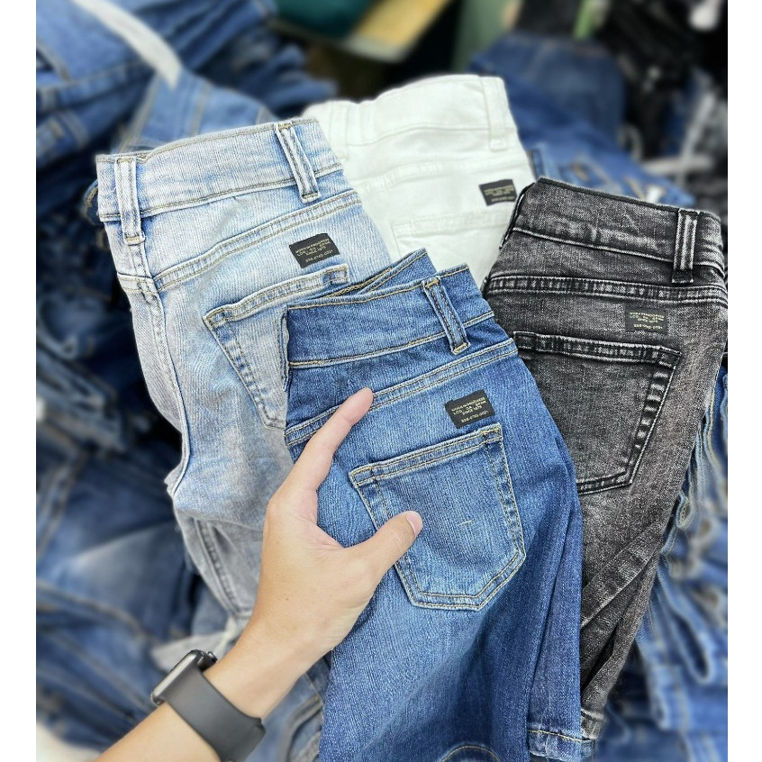 Quần short jean cho bé trai size từ 15kg - 50kg có độ co giãn mềm mịn thoải mái vận động có 4 màu