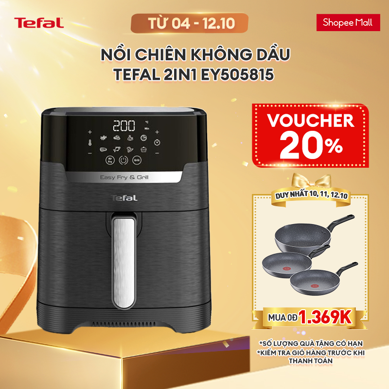 Nồi chiên không dầu Tefal 2in1 Easy Fry & Grill Precision EY505815