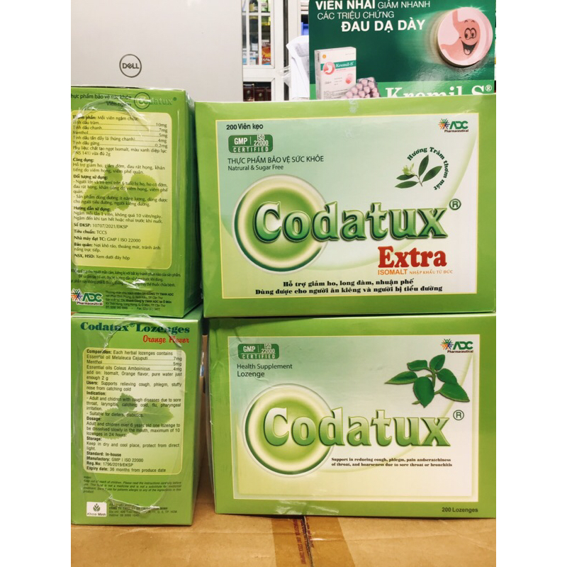 Kẹo CODATUX (gói 2v & 4v)-Hỗ trợ ho viêm họng(trẻ trên 6 tuổi & người lớn)