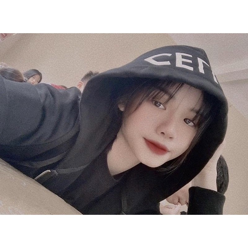 Áo khoác hoodie zip nam nữ mũ in chữ C.E.L.I.N.E trắng chất nỉ trần bông dày dặn. Áo Khoác Bomber Nam Nữ  boy phố Unisex