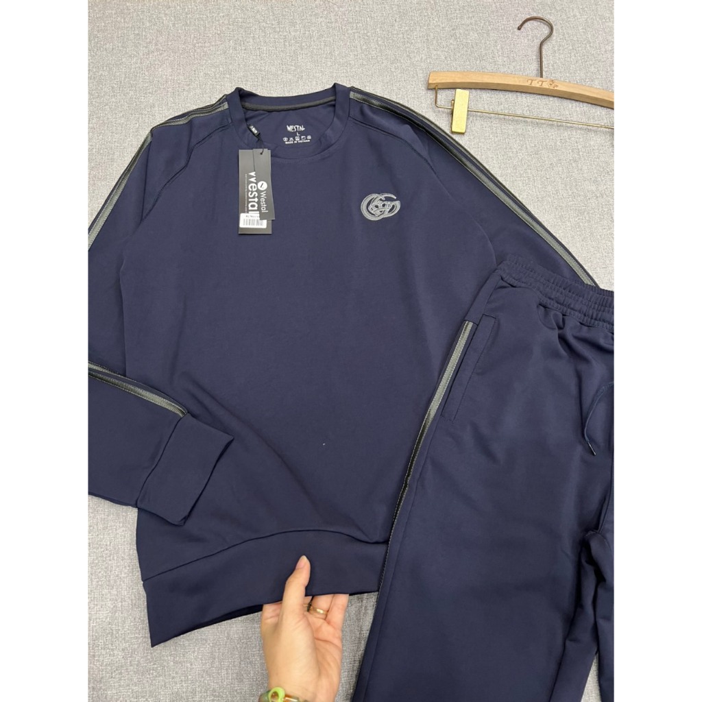 Bộ thu đông nam 3 màu GG sọc áo và quần thêu logo, chất umi dày dặn vận động cực thoải mái, sọc kẻ hai bên lên dáng san