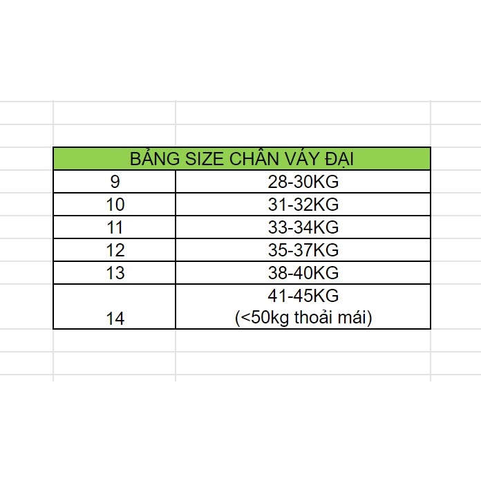 CHÂN VÁY SIZE ĐẠI CHO BÉ THUN COTTON CÓ QUẦN ĐÙI CHIP BÊN TRONG