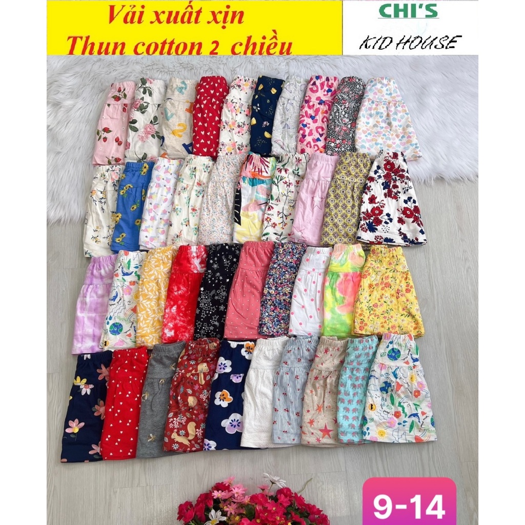 CHÂN VÁY SIZE ĐẠI CHO BÉ THUN COTTON CÓ QUẦN ĐÙI CHIP BÊN TRONG