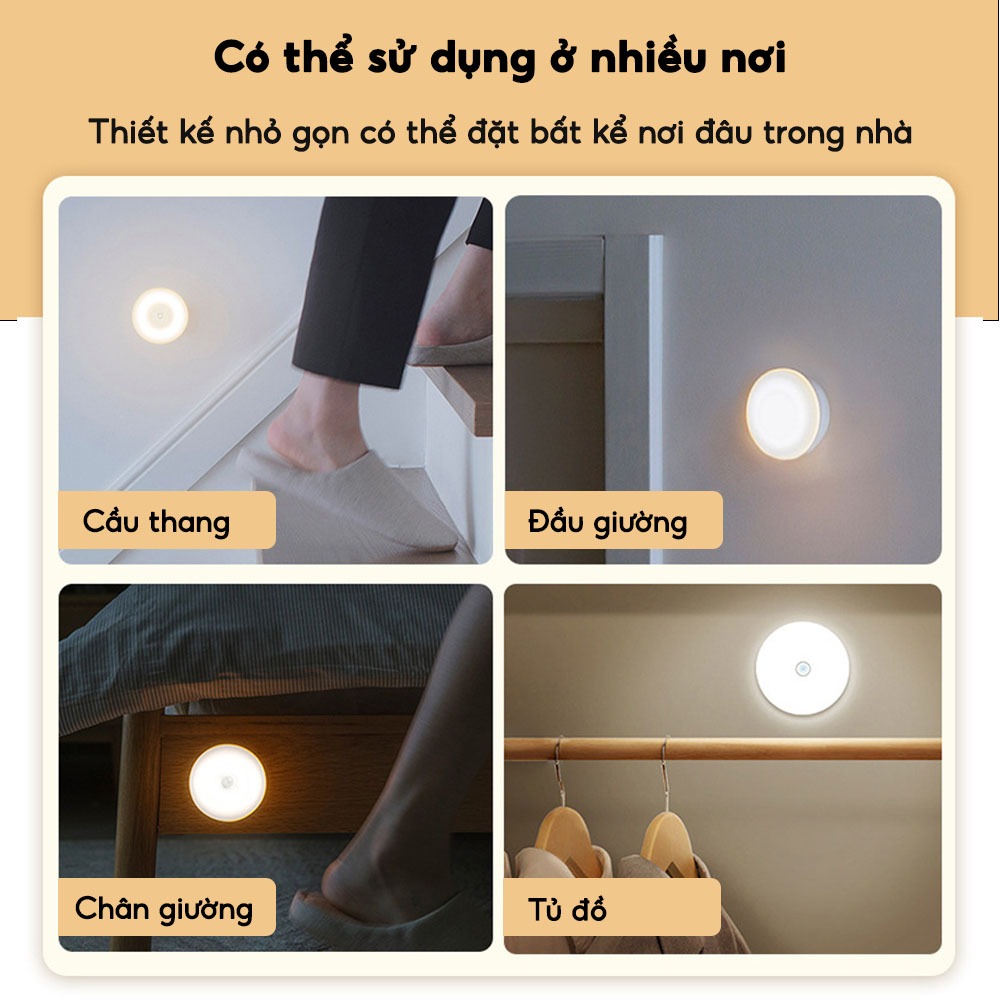 Đèn Led Cảm Biến Chuyển Động Yosunlix Đèn Cảm Ứng Gắn Tường Cầu Thang Tủ Quần Áo Thông Minh Sạc USB