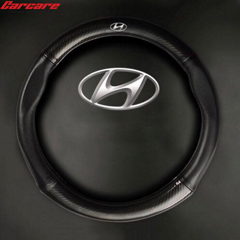 Bọc vô lăng cacbon 4S có logo theo hãng xe - Bọc vô lăng ô tô