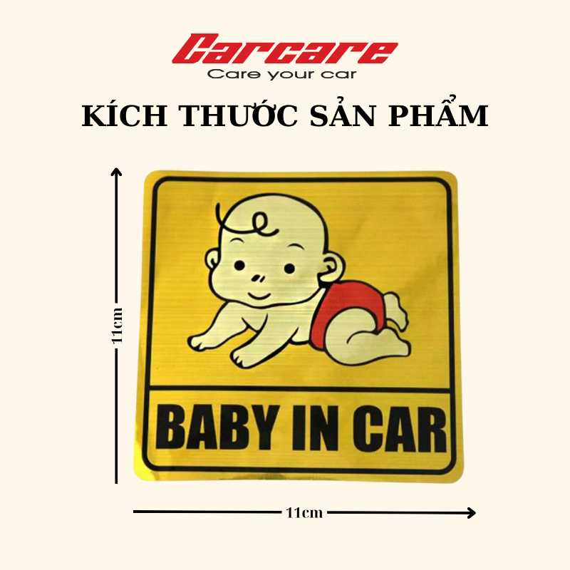 Tem dán xe ô tô Baby in car - Decal dán xe siêu cute