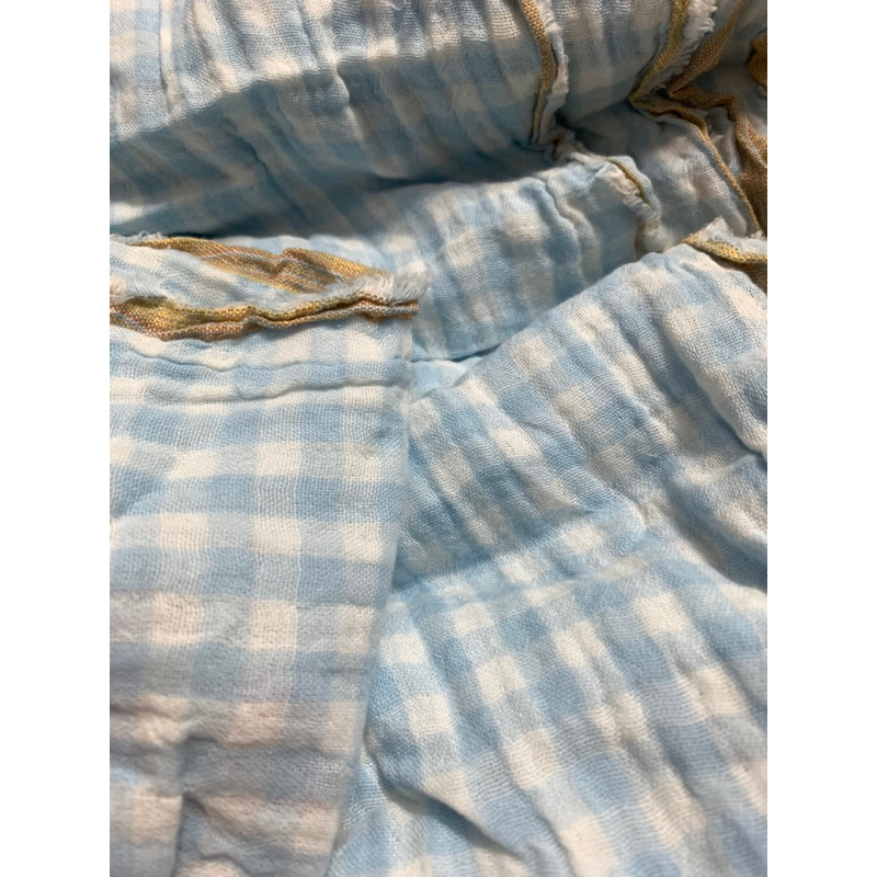 Vải xô muslin caro xanh