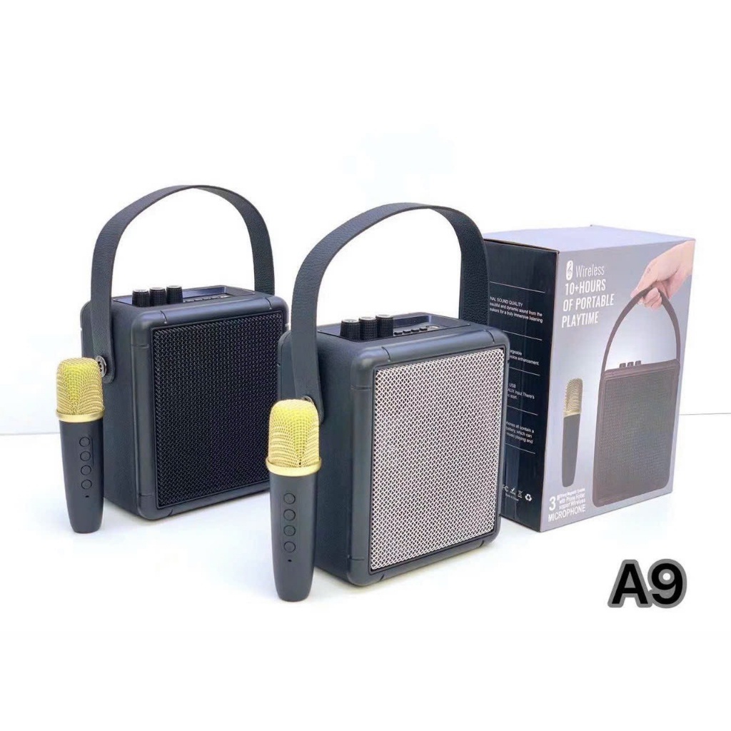 Loa bluetooth Marshall A9 kèm 1 micro không dây xách tay công xuất 10W, âm thanh trầm ấm, bass căng - ChoJi Shop