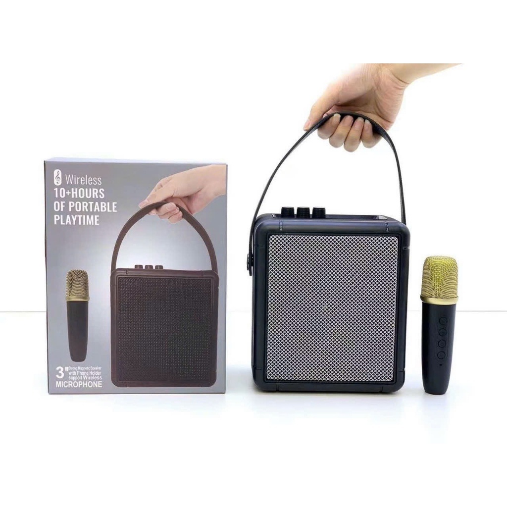 Loa bluetooth Marshall A9 kèm 1 micro không dây xách tay công xuất 10W, âm thanh trầm ấm, bass căng - ChoJi Shop