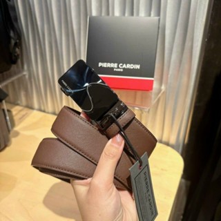  Thắt lưng dây nịt mặt trượt nâu dây lưng da nâu nam Pierre Cardin nam fullbox 