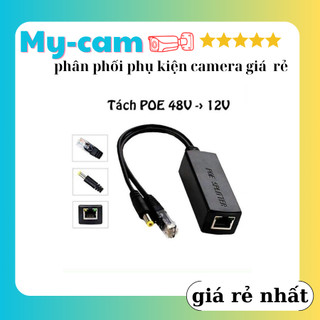 Tách jack poe splitter 48v ra 12v cho camera, cặp chuyển nguồn poe cho camera ip
