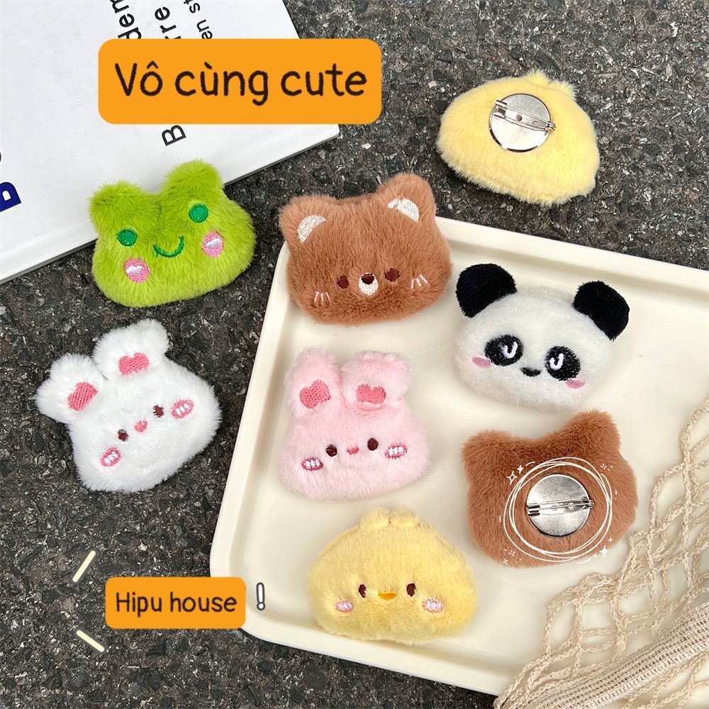 Ghim Cài Balo Áo Túi Xách Nhân Vật Hoạt Hình Gấu Ếch Thỏ Gà Gấu Trúc Nhiều Màu Dễ Thương Quà Tặng