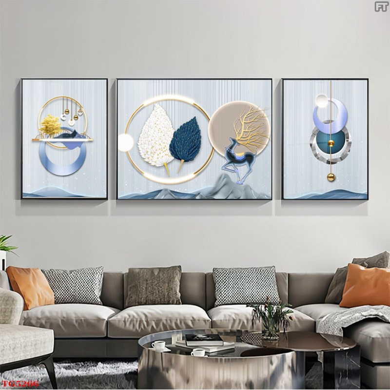 Bộ 3 Tranh Treo Tường “LÔNG VŨ” In Uv5D Cao Cấp - GIÁ SỈ TẠI XƯỞNG