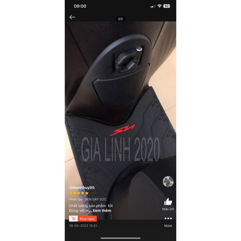 Thảm Lót Sàn Xe SHVN 125i-150i-160i đời 2020 2021 2022 2023