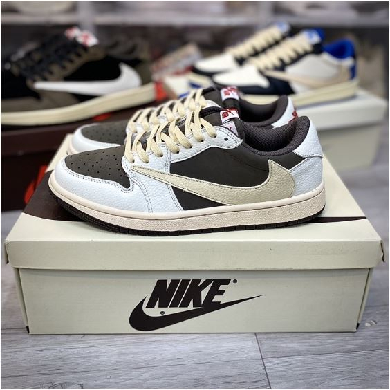 Giày sneaker Jor.dan 1 Low TRAVIS SCOTT - BẢN CAO CẤP Nâu Đen | Fullbox HOT 2023
