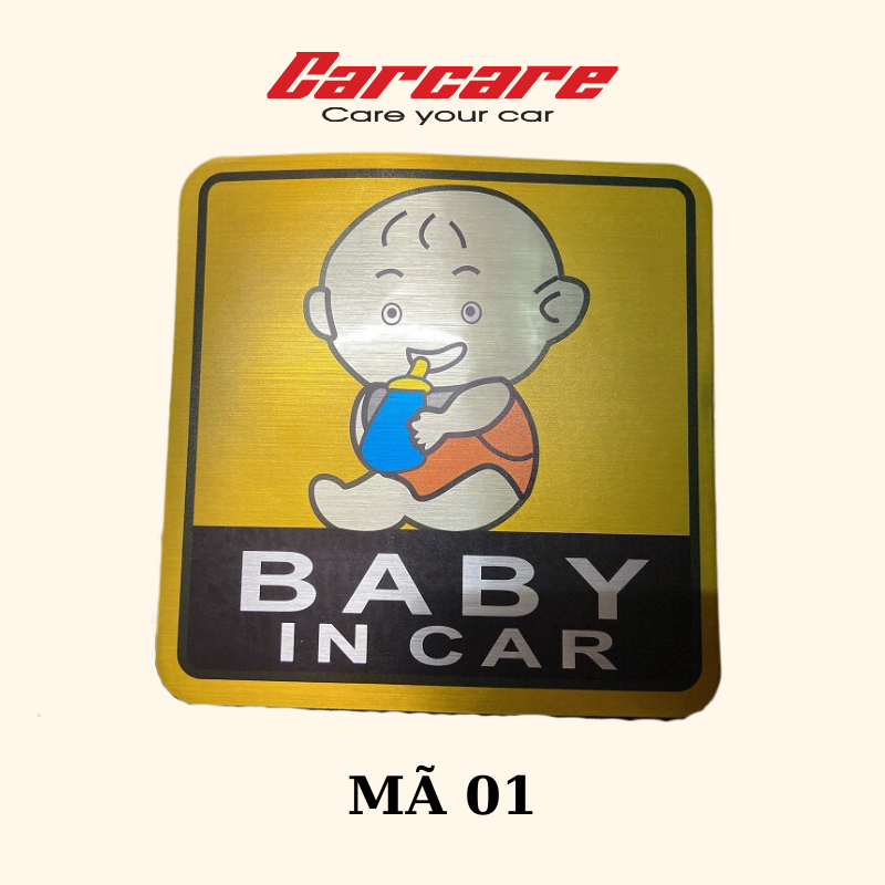 Tem dán xe ô tô Baby in car - Decal dán xe siêu cute