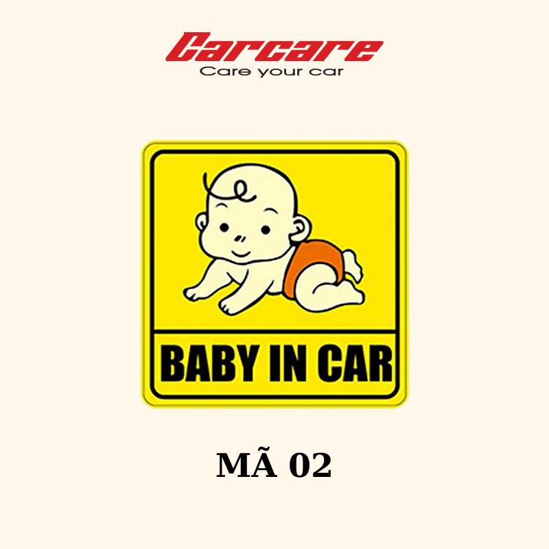 Tem dán xe ô tô Baby in car - Decal dán xe siêu cute